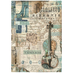 Reispapier Decoupage Bastelpapier A4 - Stamperia - Music