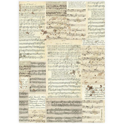 Reispapier Decoupage Bastelpapier A4 - Stamperia - Musiknoten