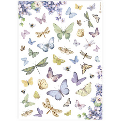 Reispapier Decoupage Bastelpapier A4 - Stamperia - Schmetterlinge