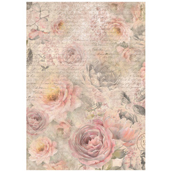 Reispapier Decoupage Bastelpapier A4 - Stamperia -  Shabby Rose Hintergrund