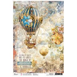 Reispapier Decoupage Bastelpapier Ciao Bella für A4 Decoupage - - World of Imagination Steampunk Ballon