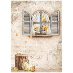 Reispapier Decoupage Bastelpapier Golden harmony A4 - Stamperia - Fenster