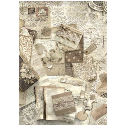 Reispapier Decoupage Bastelpapier - Stamperia - Old lace Buchstaben