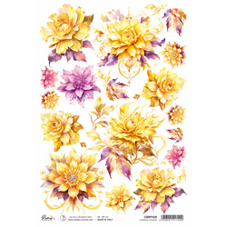 Reispapier Decoupage Bastelpapier für Decoupage A4 - Ciao Bella - Verzauberte Blumen