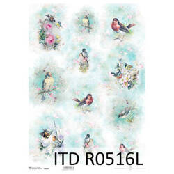 Reispapier für Decoupage A3 ITD-0516L Vögel