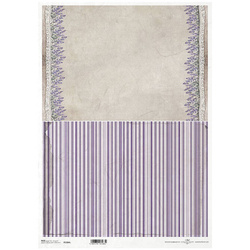 Reispapier für Decoupage A3 ITD-1084L lavendel, streifen