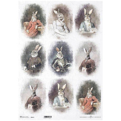 Reispapier für Decoupage A3 ITD-R661L Hase Hase