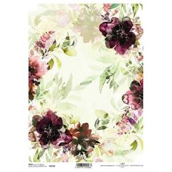 Reispapier für Decoupage A4 - R1750 Blumen