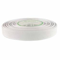 Ripsband 12 mm, nicht-gerade weiss, 22,5 Meter