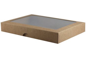 RzP Rechteckig A5 Schachtel Geschenkbox Box Karte Fenster 15,8x22 300g, kraft