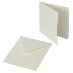 RzP - Umschlag für die Karte + Leere Kartenbasis - quadratisch 15x15 - Creme