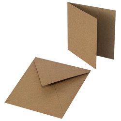 RzP - Umschlag für die Karte + Leere Kartenbasis  - quadratisch 15x15 - Kraft