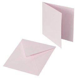 RzP - Umschlag für die Karte + Leere Kartenbasis  - quadratisch 15x15 - Rosa