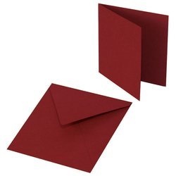 RzP - Umschlag für die Karte + Leere Kartenbasis - quadratisch 15x15cm - Rot