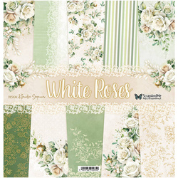 SCRAPANDME Set von 6St 30x30 doppelseitig Scrapbooking Papier - White Roses