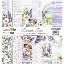 SCRAPBOYS Set 12 Blatt 30,5x30,5 doppelseitig Scrapbooking Papier Set - Lavender Love