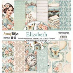 SCRAPBOYS Set 12 Blatt 30,5x30,5cm doppelseitig Scrapbooking Papier Set - Elizabeth
