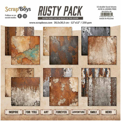 SCRAPBOYS Set 12 Blatt 30,5x30,5cm doppelseitig Scrapbooking Papier Set - Rusty Pack