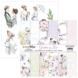 SCRAPBOYS Set 24Stk 15x15cm doppelseitig Scrapbooking Papier 190g, Garden of love