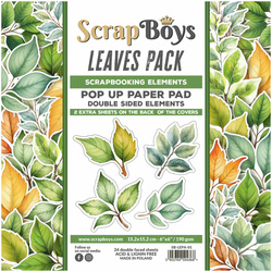 SCRAPBOYS Setz von 24Stk 15x15cm doppelseitigen Scrapbooking Papier - Leaves Pop-Up