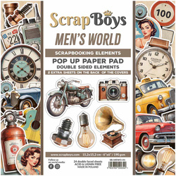 SCRAPBOYS Setz von 24Stk 15x15cm doppelseitigen Scrapbooking Papier - Men's World Pop-Up