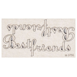 SCRAPINIEC Dekorpappe Die Cut Chipboard Dekoration, Inschrift Best friends 3756