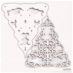 SCRAPINIEC Dekorpappe Die Cut Chipboard Dekoration Ornament 2-lagig - kleiner Weihnachtsbaum Idea d'oro