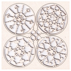 SCRAPINIEC Dekorpappe Die Cut Chipboard Dekoration Ornament, 4 durchbrochene Kugeln