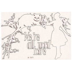 SCRAPINIEC Dekorpappe Die Cut Chipboard Dekoration Ornament, Alice Katze