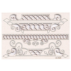 SCRAPINIEC Dekorpappe Die Cut Chipboard Dekoration Ornament, Border 01