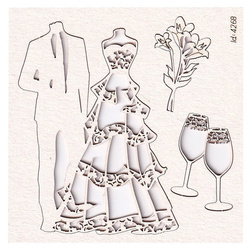 SCRAPINIEC Dekorpappe Die Cut Chipboard Dekoration Ornament, Brautpaar Hochzeit