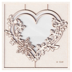 SCRAPINIEC Dekorpappe Die Cut Chipboard Dekoration Ornament - Cherish Christmas -2-Schicht-Herz 01