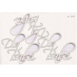 SCRAPINIEC Dekorpappe Die Cut Chipboard Dekoration Ornament, Dla Babci