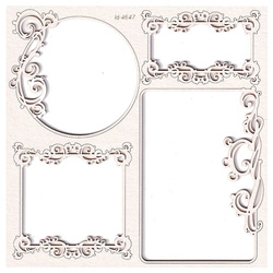 SCRAPINIEC Dekorpappe Die Cut Chipboard Dekoration Ornament, Fantasma Rahmen 4647