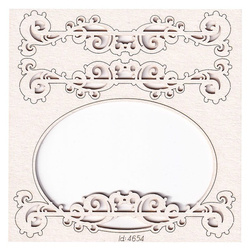 SCRAPINIEC Dekorpappe Die Cut Chipboard Dekoration Ornament, Fantasma Rahmen 4654