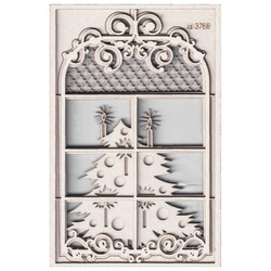 SCRAPINIEC Dekorpappe Die Cut Chipboard Dekoration Ornament, Fenster 3768