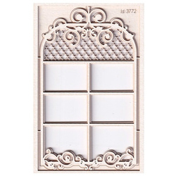 SCRAPINIEC Dekorpappe Die Cut Chipboard Dekoration Ornament, Fenster 3772