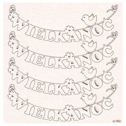 SCRAPINIEC Dekorpappe Die Cut Chipboard Dekoration Ornament, Girlande Wielkanoc