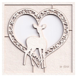 SCRAPINIEC Dekorpappe Die Cut Chipboard Dekoration Ornament, Herz Hirsch