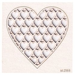 SCRAPINIEC Dekorpappe Die Cut Chipboard Dekoration Ornament, Herzgitter - Herzrahmen