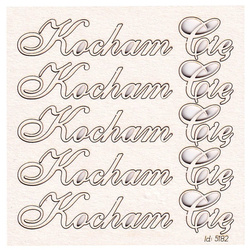 SCRAPINIEC Dekorpappe Die Cut Chipboard Dekoration Ornament, Kocham Cię 5182