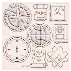 SCRAPINIEC Dekorpappe Die Cut Chipboard Dekoration Ornament, Kompass