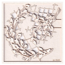 SCRAPINIEC Dekorpappe Die Cut Chipboard Dekoration Ornament, Kranz Laub 5549