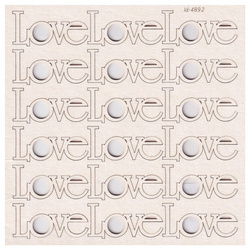 SCRAPINIEC Dekorpappe Die Cut Chipboard Dekoration Ornament, Love 4892