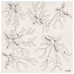 SCRAPINIEC Dekorpappe Die Cut Chipboard Dekoration Ornament, Mistel Mistletoe 4830