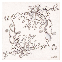 SCRAPINIEC Dekorpappe Die Cut Chipboard Dekoration Ornament - Mistelzweig