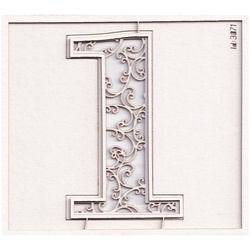 SCRAPINIEC Dekorpappe Die Cut Chipboard Dekoration Ornament, Monogramm 1 - Monograce - 7cm