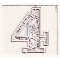SCRAPINIEC Dekorpappe Die Cut Chipboard Dekoration Ornament, Monogramm 4 - Monograce - 7cm