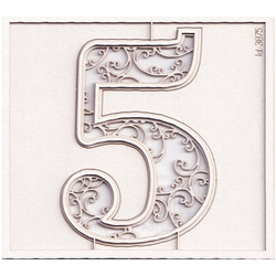 SCRAPINIEC Dekorpappe Die Cut Chipboard Dekoration Ornament, Monogramm 5 - Monograce - 7cm