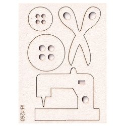 SCRAPINIEC Dekorpappe Die Cut Chipboard Dekoration Ornament, Nähmaschine 1260